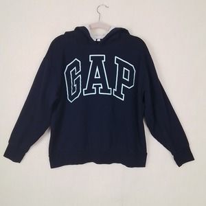 GAP Fleece Lined Logo‎ Hoodie Girl's Size XL in Navy with Sherpa Lined Hood